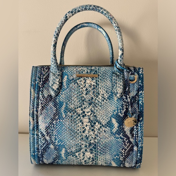 New Brahmin Small Caroline Joyful Oceangrove Genuine Leather - Picture 5 of 6